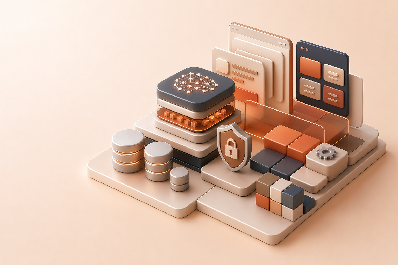 A text-free 3D code-generation platform foundation for the Incubooter home hero.